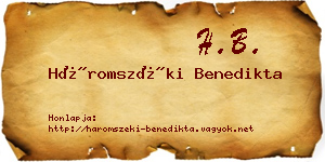Háromszéki Benedikta névjegykártya